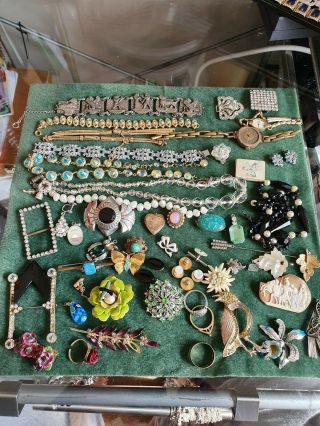 Vintage Antique Jewellery Joblot Spares And Repairs Over 50 Items