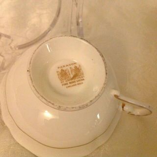 Vintage Paragon Fine Bone China Double Warrant Cabbage Rose Cup And Saucer 1950 ' 5