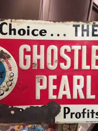 Vintage Ghostley Pearl Tin Sign Feed Chicken Poultry Farm Advertising Minnesota 3