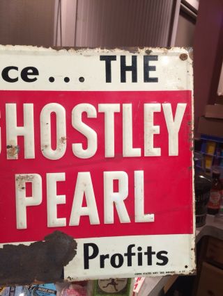 Vintage Ghostley Pearl Tin Sign Feed Chicken Poultry Farm Advertising Minnesota 4