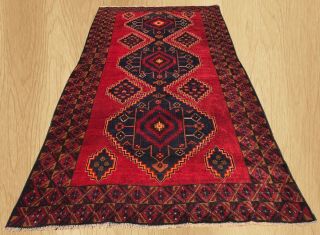 Authentic Hand Knotted Vintage Persain Zaidan Balouch Wool Area Rug 9 X 5 Ft