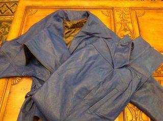 Royal Blue Italian Leather Ladies Jacket And Pants Set