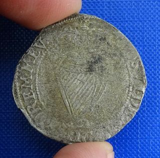 Ireland,  Elizabeth I,  Base Silver Shilling,  Mark Trefoil,  1601 - 2 - Rare