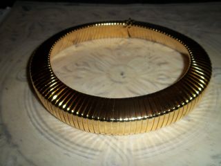 Vintage 1980s Chunky,  Gold Tone Egyptian Style Choker Necklace 2