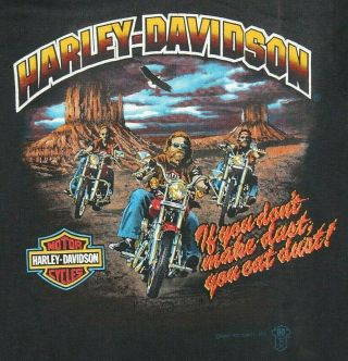 Vintage 1980s Harley - Davidson T - Shirt Size S Houlebeck 2 - Sided 50/50 Soft & Thin