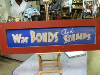 Vintage Ww11 Post Office War Bond & Stamp Sign