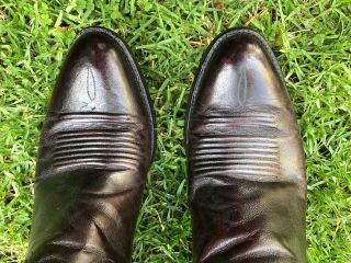 Vintage Lucchese Black Cherry Imported Goatskin Cowboy Boots 10d Ex.  Cond.