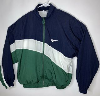 Men ' s VTG REEBOK sz MD Color Way Zip Up Windbreaker Jacket /Pant Tracksuit 90s 7