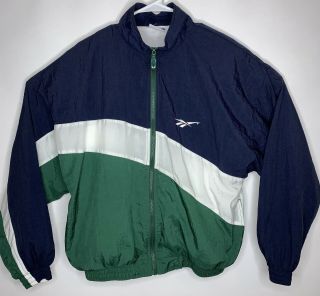 Men ' s VTG REEBOK sz MD Color Way Zip Up Windbreaker Jacket /Pant Tracksuit 90s 8