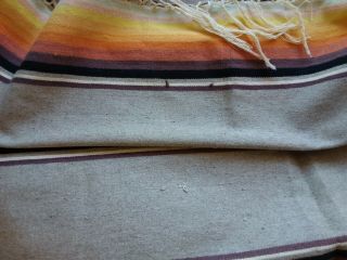 Multi color Vintage Mexican Serape Saltillo fine Wool Blanket 1940s - 1950s kilim 8
