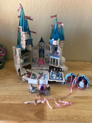 1996 Disney Princess Cinderella Castle Polly Pocket With Key And 16 Figures