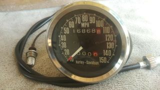 Vintage Amf Oem Harley Davidson Lowrider 150 Mph Speedometer Gauge Nippon Seiki