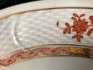 RARE Herend Chinese Bouquet Rust Platter Tray Bone China 11.  6 x16 