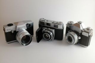 Vintage Cameras - Kodak Retina Iii C - Kodak Instamatic Reflex - Zeiss Contaflex