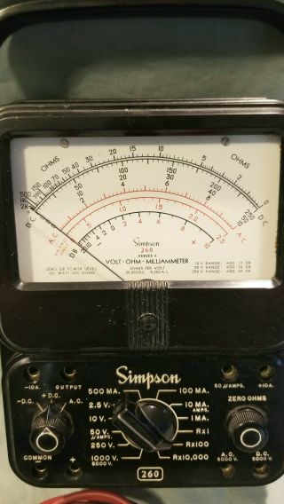 Vintage SIMPSON 260 Series 4 Multimeter Tester [Volt - Ohm - Milliameter] 2