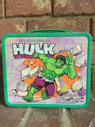 The Incredible Hulk Vintage Metal Lunchbox W/ Thermos