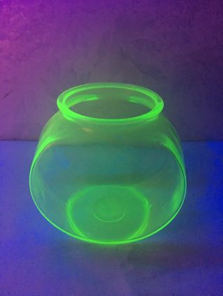 Vintage Uranium Depression Glass Fish Bowl Rare