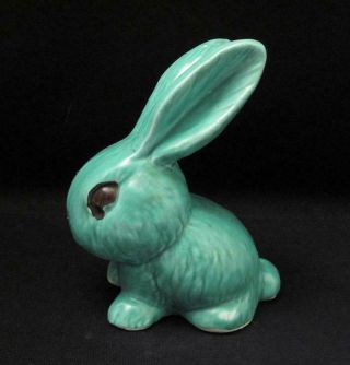 Vintage Sylvac Pottery Snub Nosed Bunny Rabbit 1065 Matte Green