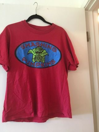 Vintage 1990’s Smashing Pumpkins Wizard T Shirt Red Size Large