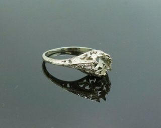 Fine Vintage 1920s 18k White Gold Diamond Filigree Ring Setting For Restoration