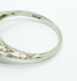 Fine Vintage 1920s 18K White Gold Diamond Filigree Ring Setting for Restoration 5