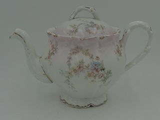 Vintage Elite Limoges Porcelain 2 Cup Teapot Pink Roses