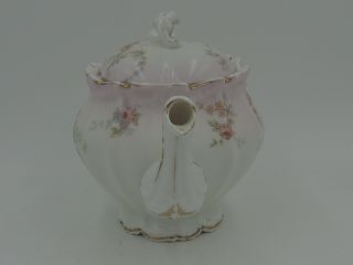 Vintage Elite Limoges Porcelain 2 Cup Teapot Pink Roses 3