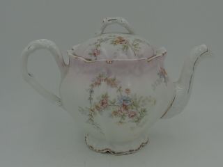 Vintage Elite Limoges Porcelain 2 Cup Teapot Pink Roses 4