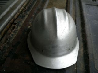 Vintage Bullard Silver Aluminum Hard Boiled Ironworker Miner Hard Hat W/ Liner