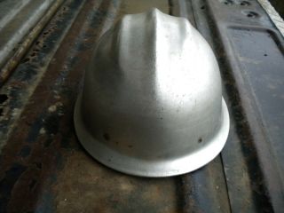 Vintage BULLARD Silver Aluminum HARD BOILED Ironworker Miner Hard Hat w/ Liner 3