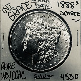 1888 S Morgan Silver Dollar Hi Grade U.  S.  Rare Key Coin 4530