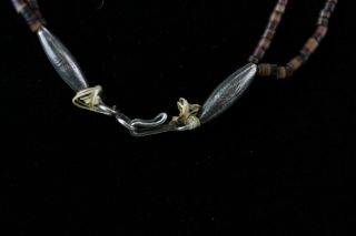 Vintage Native American Indian Double Strand Carved Gemstone Fetish Necklace SMS 6