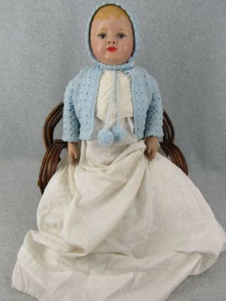 23 " Antique Stockinette Cloth Martha Chase Pawtucket Baby Doll With Stamp