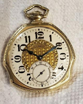 Absolutely Gorgeous Vintage Illinois Art Deco Pocket Watch
