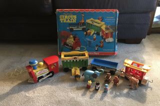 Vintage Fisher Price Play Family Circus Train Play Set In The Box