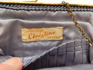 Vintage Christine Custom Bags Detroit Michigan Rare Iridescence Blue Beaded Bag 2