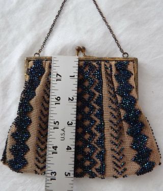 Vintage Christine Custom Bags Detroit Michigan Rare Iridescence Blue Beaded Bag 8