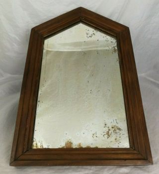 Vintage / Antique 1920s ? Oak Mirror With Tarnished Glass