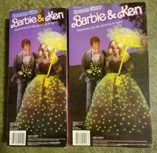 Vintage Mattel 1985 Dream Glow Barbie 2248 and Ken 2250 6
