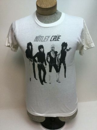 Rare Vintage 1980s Screen Stars Motley Crue T Shirt Rock Lg 1st Album