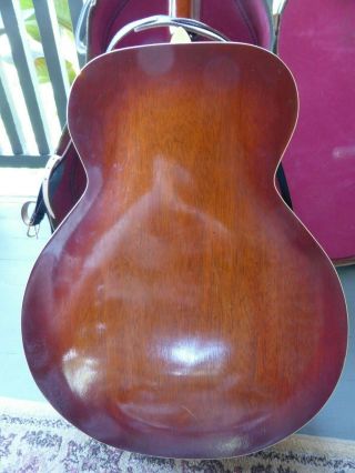 RARE Large 1940s or 50 ' s Kay KAMICO Jumbo OM Body acoustic guitar & Case 4