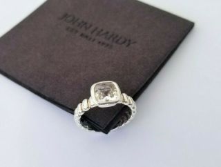 John Hardy Rare Bedeg Batu Clear Quartz Ring In Sterling Silver - Stunning