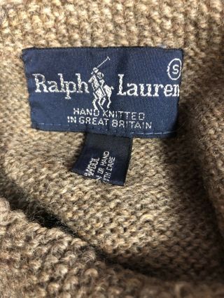 RARE Find RALPH LAUREN VTG 1982 Wool Brown Sweater Vest,  Great Britain,  S 7