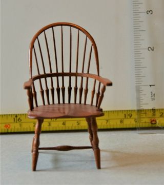 Artist William Clinger Windsor Arm Chair Dollhouse Signed Vintage 1:12 Rare