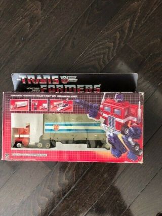 1984 Vintage G1 Transformers Optimus Prime Action Figure Complete W Box