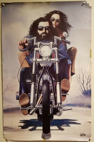 David Mann Motorcycle Vintage Poster Print Easy Rider Biker Art Rare Piece