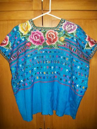 Vintage Guatemalan Hand Embroidered Huipil Top