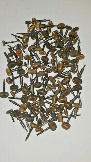 Group of 100 antique pocket watch crowns in 18,  16 and 12 sizes 2
