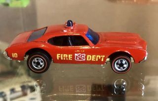 Hot Wheels Redline 1969 Fire Department Chief Oldsmobile 442 Vintage 5