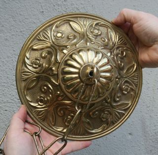 Reserved 8” Rosette Vintage Brass Bronze Ceiling Canopy Chain Chandelier Part
